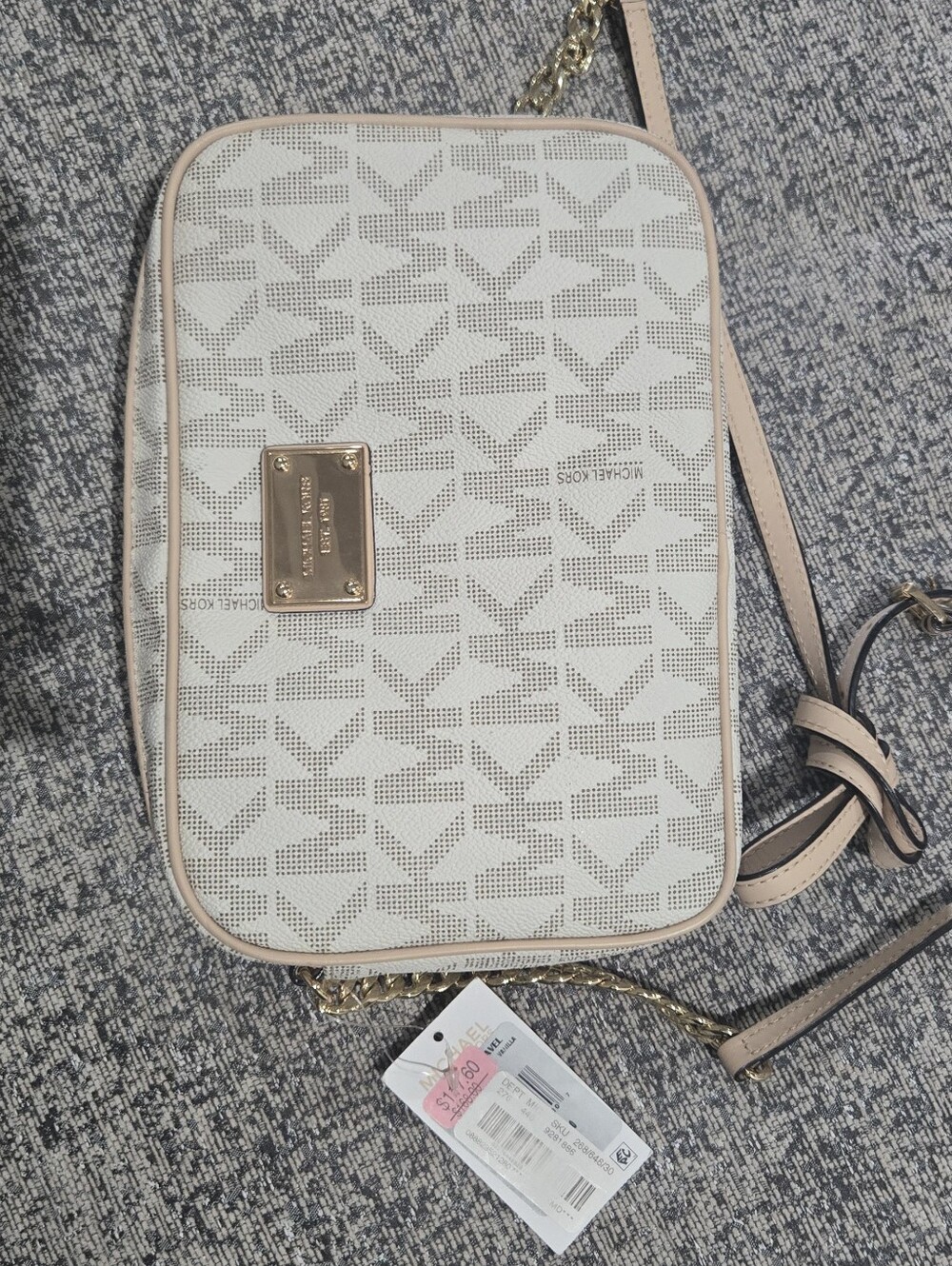Michael Kors White & Blush Signature Crossbody Bag - Picture 3 of 4